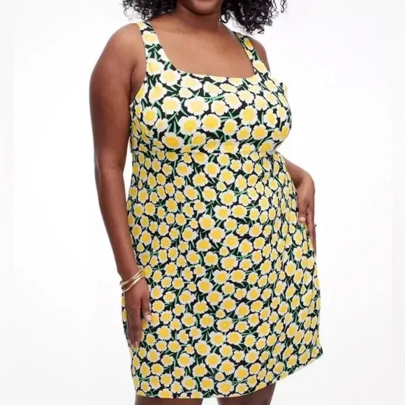 DVF Diane Von Furstenberg Target Collab 90s Yellow Floral minidress new size 14 - Picture 5 of 5